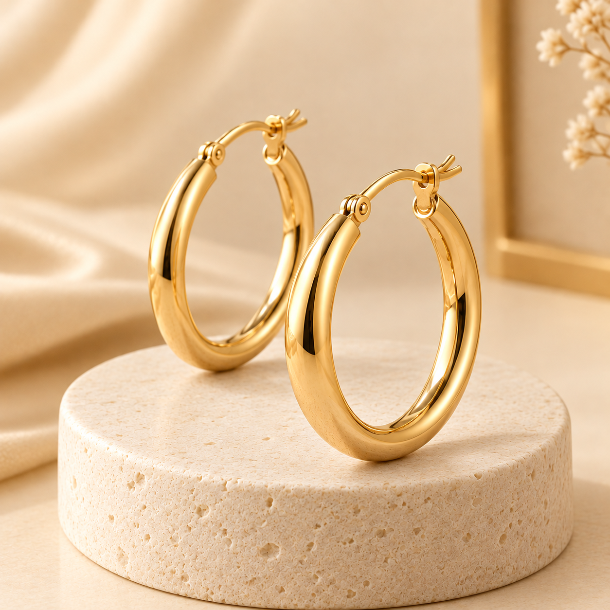Classic Gold Hoops - Image 3