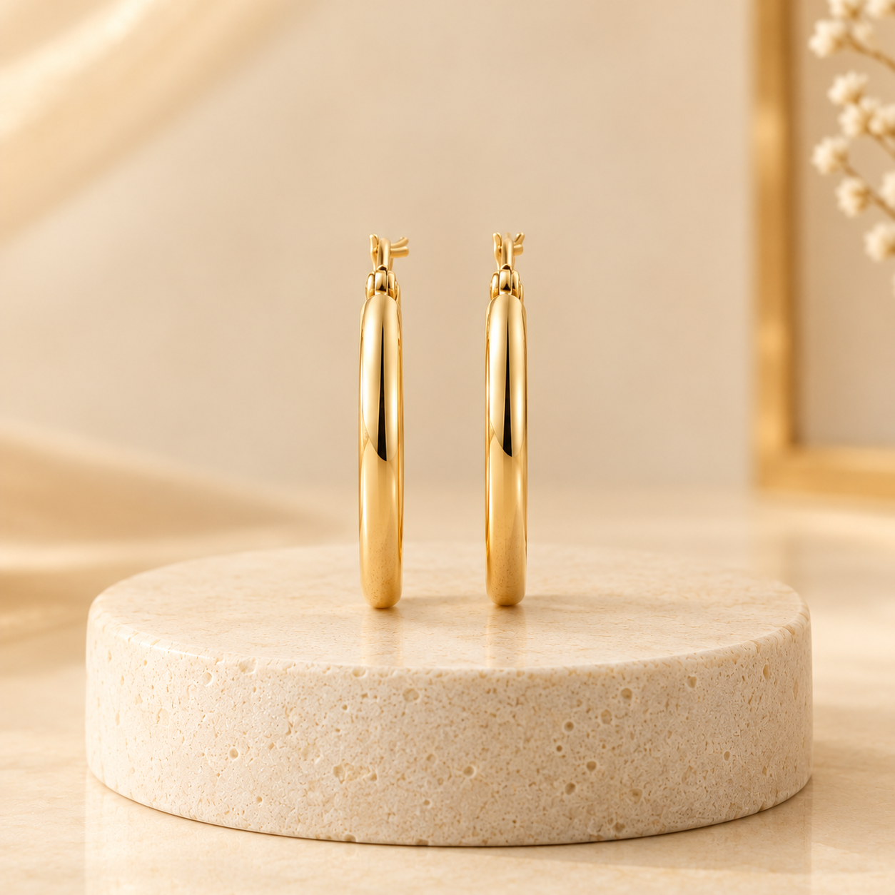 Classic Gold Hoops - Image 2